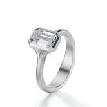 Pierścionek z diamentem w szlifie szmaragdowym białe złoto SBPZ_071